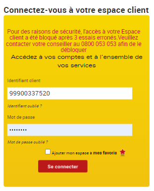 Mot de passe oublié Cofidis