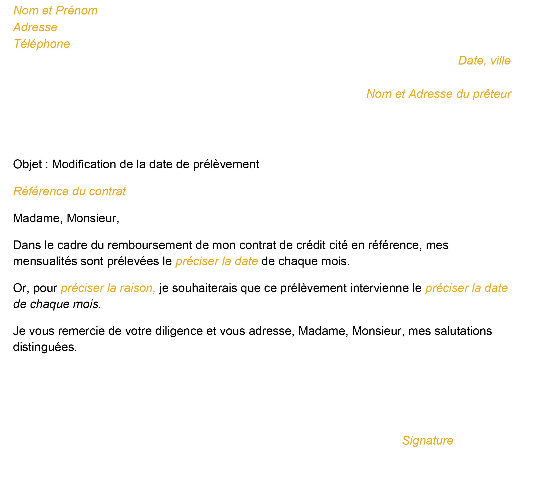 Lettre Pour Changement De Compte Bancaire